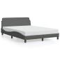 Preview: Bettgestell "Dover" Dunkelgrau 137x190 cm Stoff