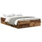 Preview: Bettgestell ohne Matratze Altholz-Optik 160x200cm Holzwerkstoff