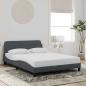 Preview: ARDEBO.de - Bettgestell "Dover" Dunkelgrau 137x190 cm Samt