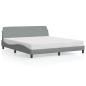 Preview: Bettgestell "Dover" Hellgrau 183x213 cm Stoff