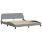 Preview: Bettgestell "Dover" Hellgrau 183x213 cm Stoff
