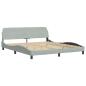 Preview: Bettgestell "Dover" Hellgrau 183x213 cm Samt