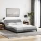 Preview: ARDEBO.de - Bettgestell "Dover" Hellgrau 152x203 cm Stoff