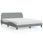 Preview: Bettgestell "Dover" Hellgrau 152x203 cm Stoff