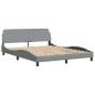Preview: Bettgestell "Dover" Hellgrau 152x203 cm Stoff