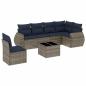 Preview: 7-teiliges Gartensofa-Set mit Kissen, grau, Polyrattan