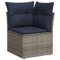 Preview: 7-teiliges Gartensofa-Set mit Kissen, grau, Polyrattan