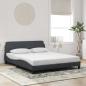 Preview: ARDEBO.de - Bettgestell "Dover" Dunkelgrau 152x203 cm Samt