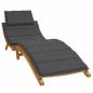 Preview: ARDEBO.de - Sonnenliegen-Auflage Melange Anthrazit 186x58x4 cm Stoff