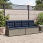 Preview: ARDEBO.de - Gartenbank Grau Poly-Rattan