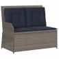 Preview: Gartenbank Grau Poly-Rattan
