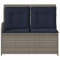 Preview: Gartenbank Grau Poly-Rattan