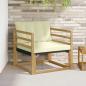 Preview: ARDEBO.de - Outdoor-Sofagarnitur Massives Akazienholz und Textilene Weiß