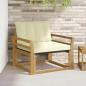 Preview: ARDEBO.de - Outdoor-Sofagarnitur Massives Akazienholz und Textilene Weiß