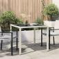 Preview: ARDEBO.de - Gartentisch Weiß 90 x 90 x 75 cm Poly-Rattan