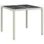 Preview: Gartentisch Weiß 90 x 90 x 75 cm Poly-Rattan