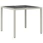 Preview: Gartentisch Weiß 90 x 90 x 75 cm Poly-Rattan
