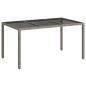 Preview: Gartentisch Grau 150 x 90 x 75 cm Poly-Rattan