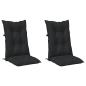 Preview: Set Hochlehner-Stuhlkissen 2 stk. Polyester Melange Schwarz