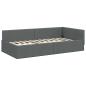 Preview: Eckbettgestell Dunkelgrau 100 x 203 cm Stoff