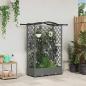 Preview: ARDEBO.de - Hochbeet mit Rankgitter und Dach Hellgrau 124 x 40 x 123 cm PP