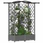 Preview: Hochbeet mit Rankgitter und Dach Hellgrau 124 x 40 x 123 cm PP