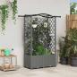 Preview: ARDEBO.de - Hochbeet mit Rankgitter und Dach Hellgrau 122 x 40 x 138 cm PP