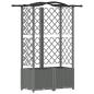 Preview: Hochbeet mit Rankgitter und Dach Hellgrau 122 x 40 x 138 cm PP