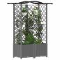 Preview: Hochbeet mit Rankgitter und Dach Hellgrau 122 x 40 x 138 cm PP