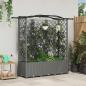Preview: ARDEBO.de - Hochbeet mit Rankgitter und Dach Hellgrau 163 x 40 x 138 cm PP