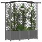Preview: Hochbeet mit Rankgitter und Dach Hellgrau 163 x 40 x 138 cm PP