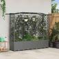 Preview: ARDEBO.de - Hochbeet mit Rankgitter und Dach Hellgrau 204 x 40 x 138 cm PP