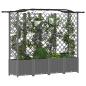 Preview: Hochbeet mit Rankgitter und Dach Hellgrau 204 x 40 x 138 cm PP