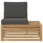 Preview: Outdoor Endsofa Weiß 91 x 63 x 73 cm Massivholz Akazie