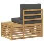 Preview: Outdoor Endsofa Weiß 91 x 63 x 73 cm Massivholz Akazie