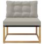 Preview: Outdoor Mittelsofa mit Kissen Weiß 79 x 83 x 73 cm Stahl