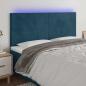 Preview: ARDEBO.de - LED Kopfteil Dunkelblau 160x5x118/128 cm Samt