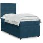 Preview: ARDEBO.de - Boxspringbett mit Matratze Dunkelblau 80x200 cm Samt