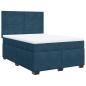 Preview: Boxspringbett mit Matratze Blau 160x200 cm Samt
