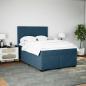 Preview: Boxspringbett mit Matratze Blau 160x200 cm Samt