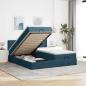Preview: ARDEBO.de - Ottoman-Bett mit Matratzen & LEDs Dunkelblau 160x200 cm Samt