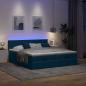 Preview: Ottoman-Bett mit Matratzen & LEDs Dunkelblau 160x200 cm Samt