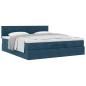 Preview: Ottoman-Bett mit Matratze Dunkelblau 160x200 cm Samt
