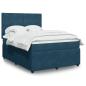 Preview: ARDEBO.de - Boxspringbett mit Matratze Dunkelblau 160x200 cm Samt