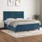 Preview: ARDEBO.de - Boxspringbett mit Matratze Dunkelblau 160x200 cm Samt