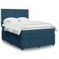 Preview: ARDEBO.de - Boxspringbett mit Matratze Blau 160x200 cm Samt