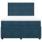 Preview: Boxspringbett mit Matratze Blau 160x200 cm Samt