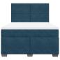 Preview: Boxspringbett mit Matratze Blau 160x200 cm Samt