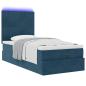 Preview: Ottoman-Bett mit Matratzen & LEDs Dunkelblau 80x200 cm Samt
