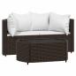 Preview: 3-tlg. Garten-Lounge-Set mit Kissen Braun Poly Rattan